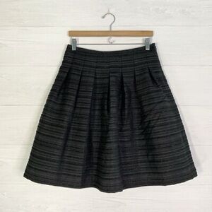 Talbots Black Textured Striped Pleated skirt with shimmer